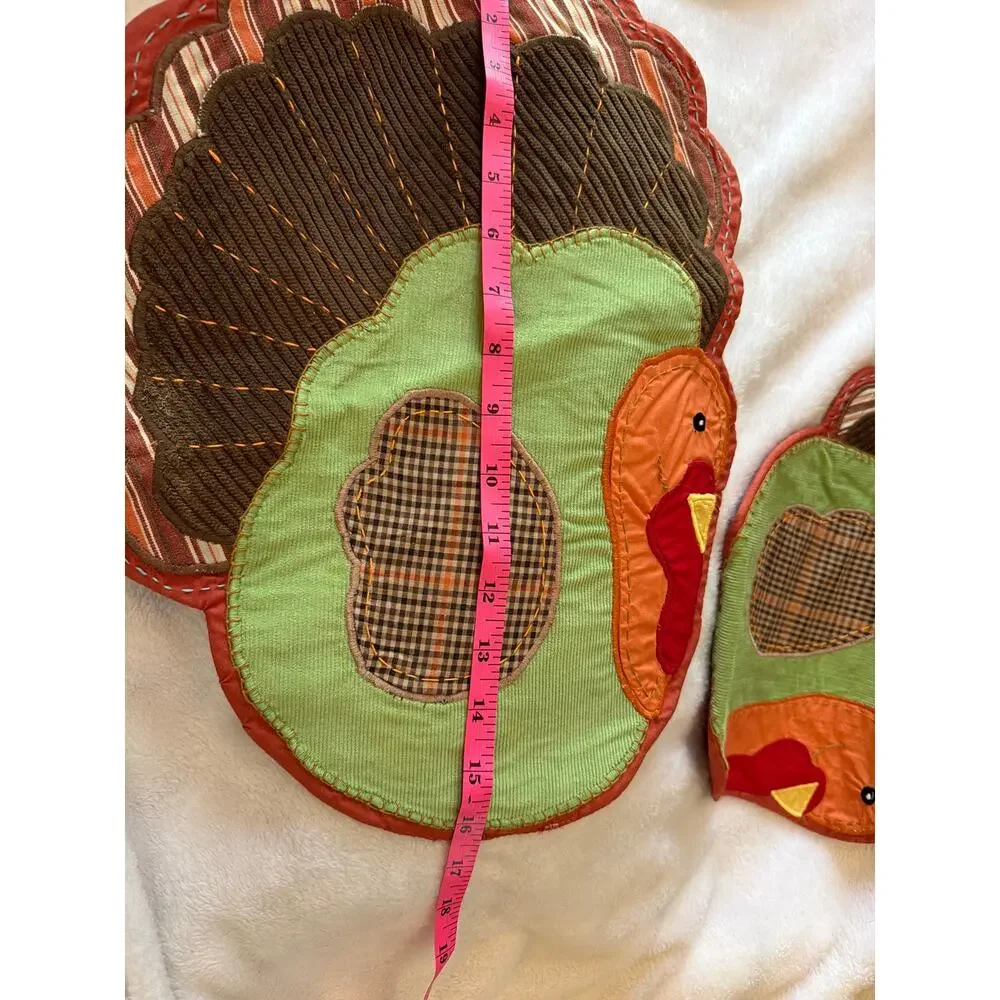 Pottery Barn Kids Turkey Placemats Set of 4 Thanksgiving Fall Harvest Decor